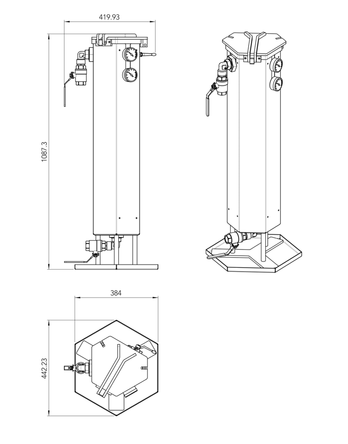 Gremotool CLT-Filteranlage Dimensionen