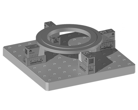 Gremotool Präzisionsspannsystem RC-Baureihe 2x RC-38 L100 Kombiniertes Fest- und Spannmodul auf MTS Palette 