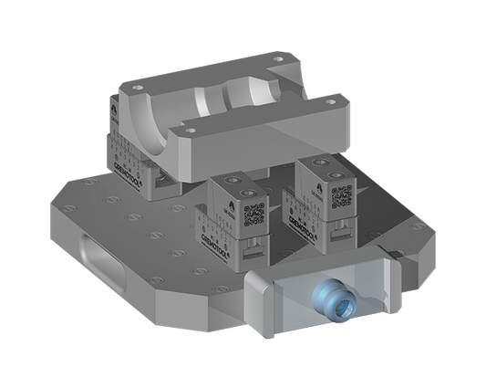 Gremotool Präzisionsspannsystem RC-Baureihe 2x RC-38 L100 Kombiniertes Fest- und Spannmodul auf Palette UPC-320 