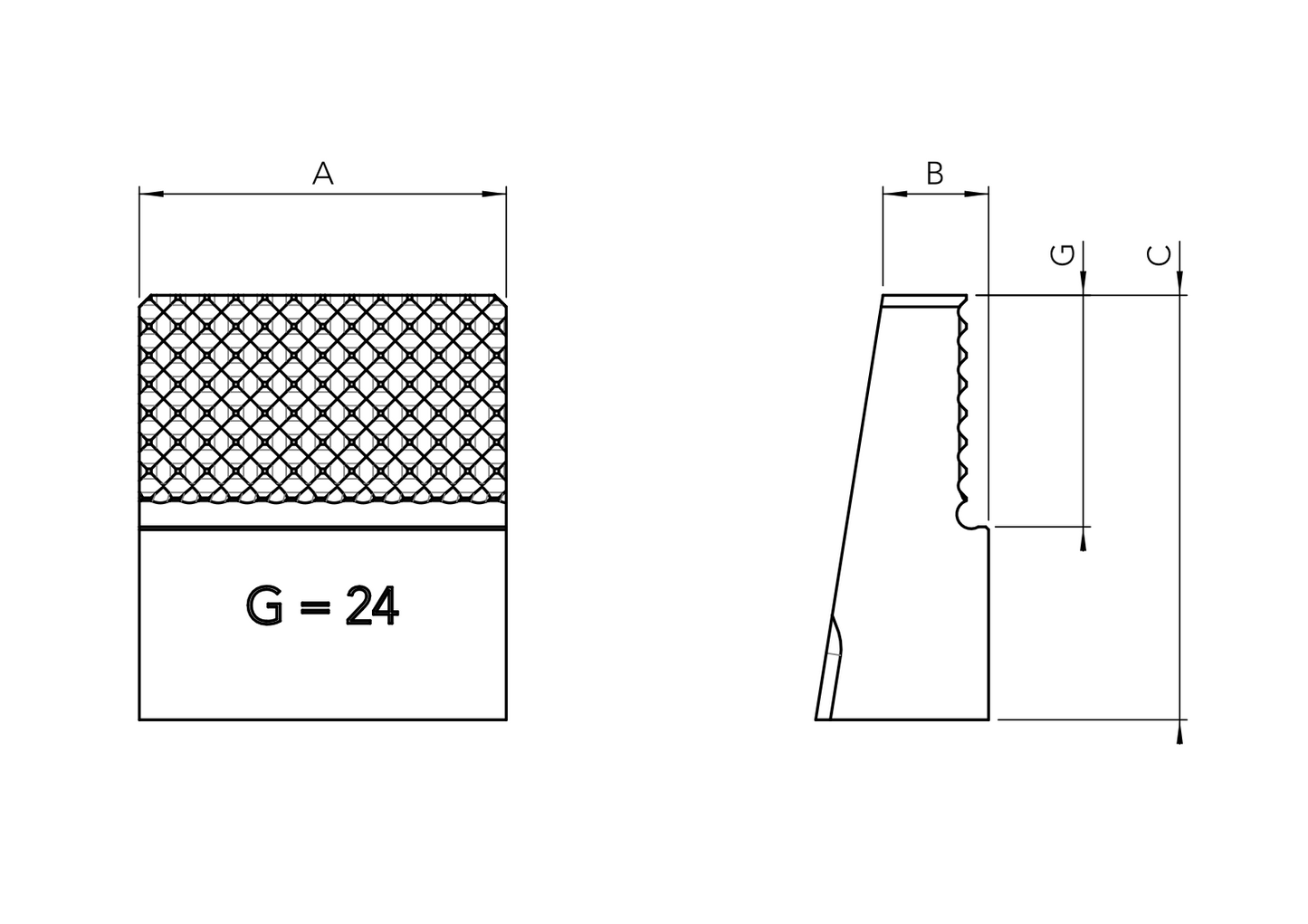 Gremotool Präzisionsspannsystem RC-Baureihe Riffelbacke RC Dimensionen